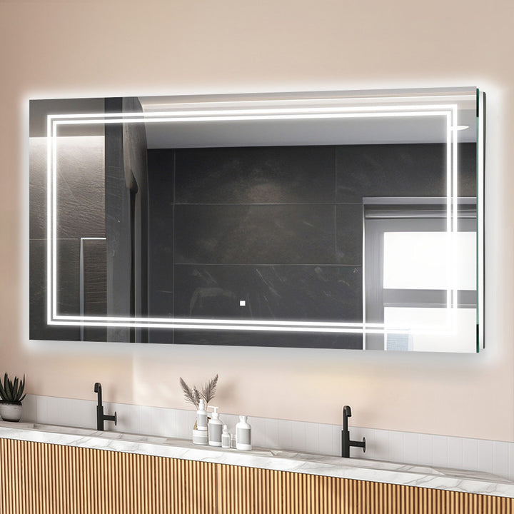 Soho 96" x 36" LED Bathroom Mirror, Anti-Fog | ANVE Kitchen &amp; Bath