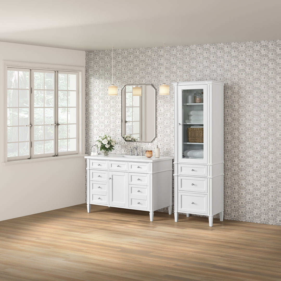 Brittany Linen Cabinet in Bright White