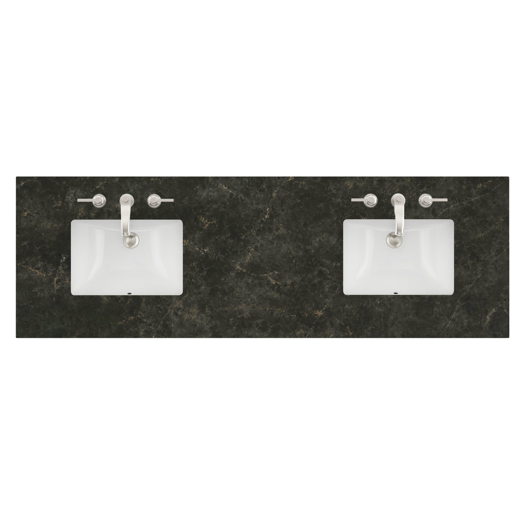 72" Double Sink Vanity Top in Phantome Eclos Zero Silica | ANVE Kitchen &amp; Bath