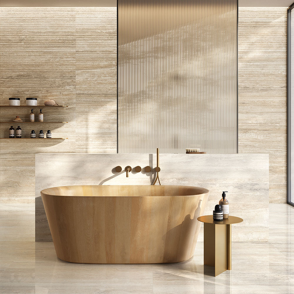 Saturnia Travertine-Look Porcelain Floor &amp; Wall Tile