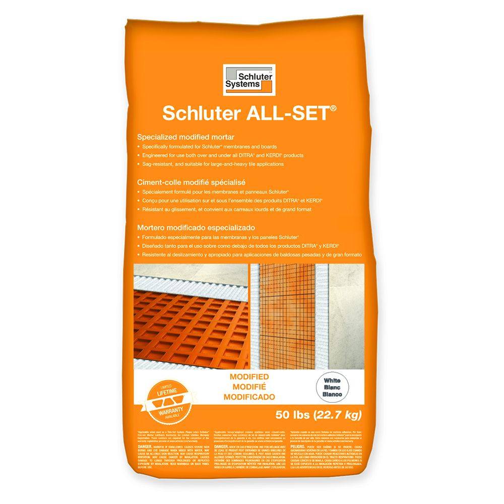 Schluter All-Set Thinset Mortar | ANVE Kitchen &amp; Bath