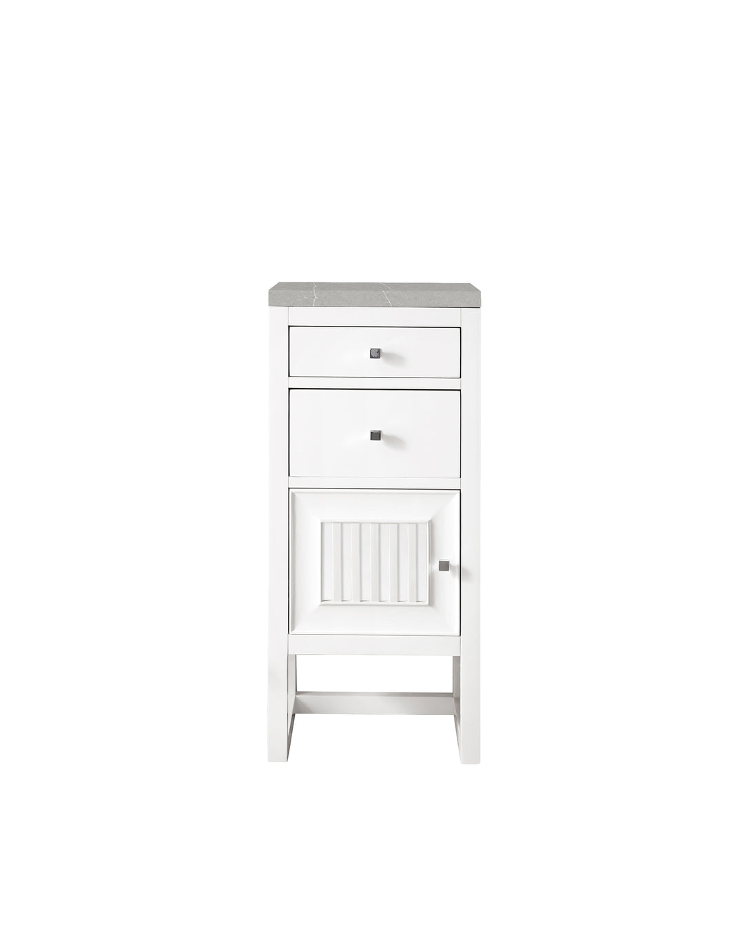 Athens 15" Base Cabinet with Left Door in Glossy White, Eternal Serena Silestone Top | ANVE Kitchen & Bath