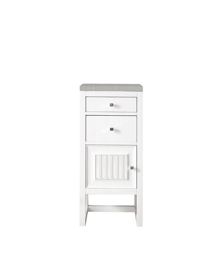 Athens 15" Base Cabinet with Left Door in Glossy White, Eternal Serena Silestone Top | ANVE Kitchen &amp; Bath