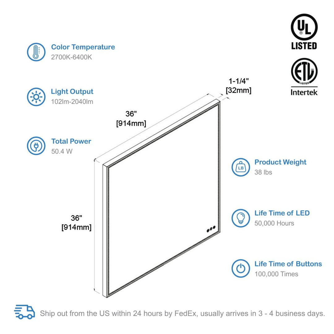Stellar LED Bathroom Mirror, Anti-Fog