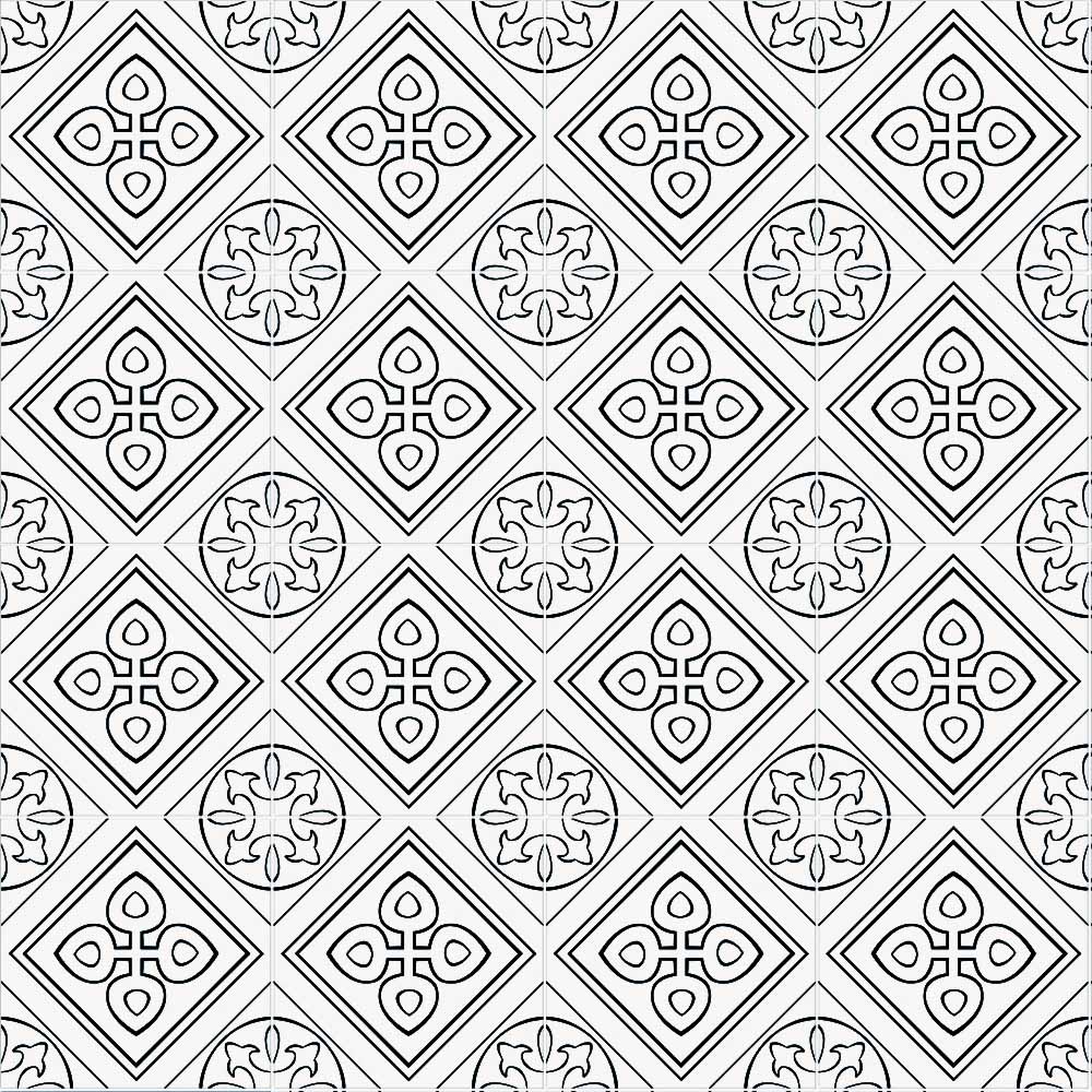 Stencil Matte Porcelain Floor &amp; Wall Tile