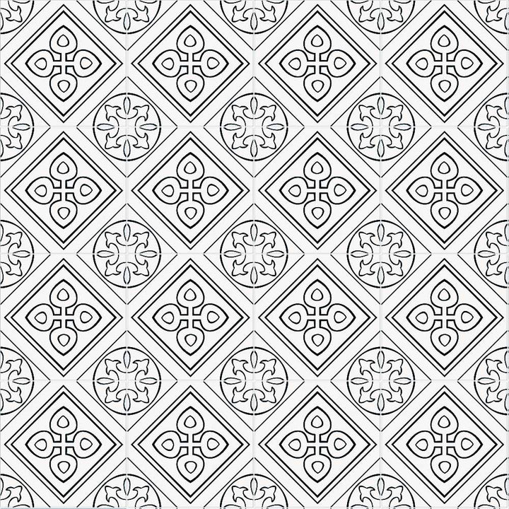 Stencil Matte Porcelain Floor &amp; Wall Tile