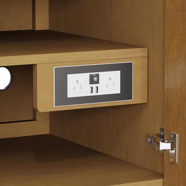 Hudson 60" Double Vanity Cabinet in Honey Oak