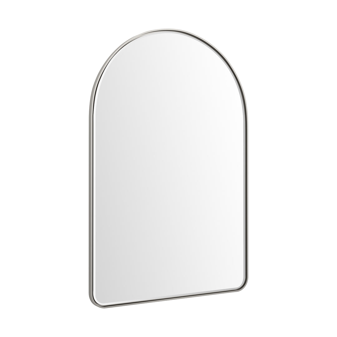 Rohe 24" x 36" Arched Bathroom Mirror, Satin Nickel