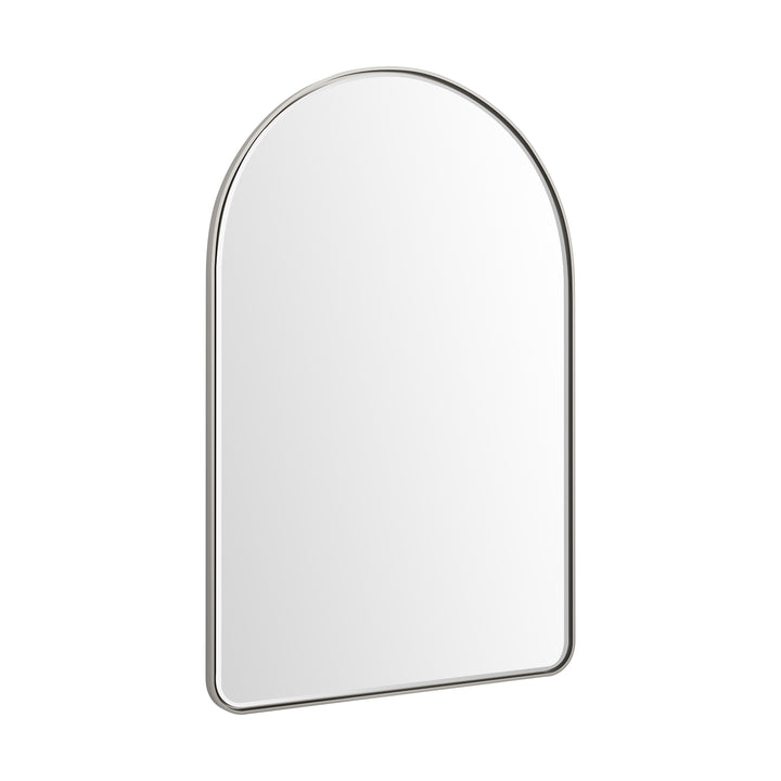 Rohe 24" x 36" Arched Bathroom Mirror, Satin Nickel