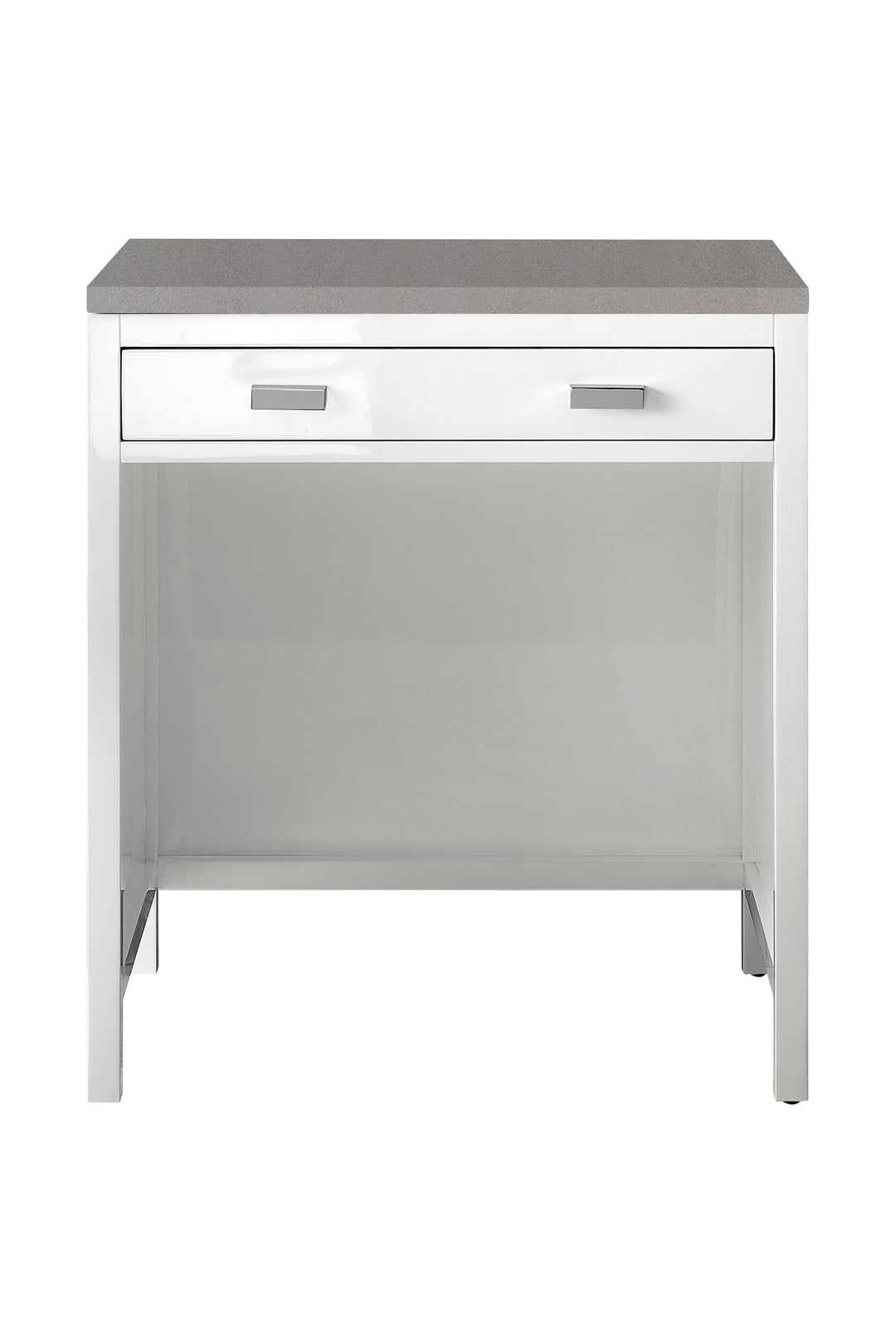 Addison 30" Countertop Unit in Glossy White, Grey Expo Silestone Top | ANVE Kitchen & Bath