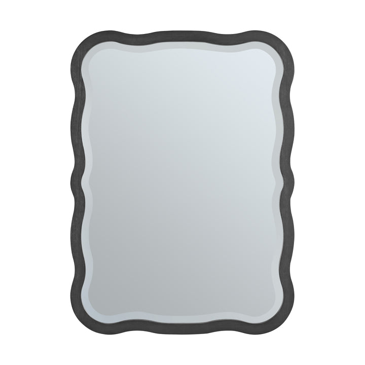 Rowyn 28" x 38" Wavy Bathroom Mirror, Carbon Oak | ANVE Kitchen &amp; Bath