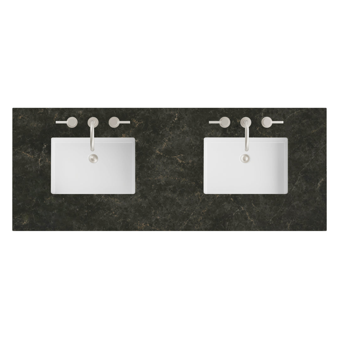 60" Double Vanity Top in Phantome Eclos with Undermount Sinks | ANVE Kitchen &amp; Bath