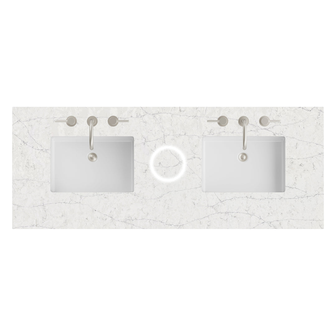 60" Double Vanity Top in Eternal Jasmine Pearl Silestone &amp; FreePower Charger | ANVE Kitchen &amp; Bath