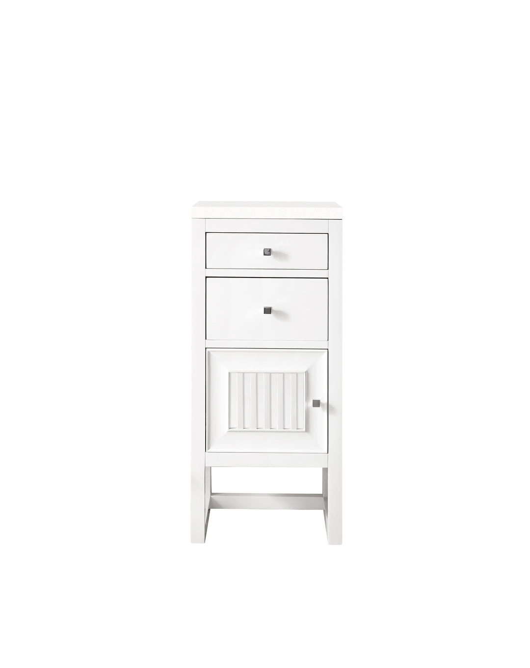 Athens 15" Base Cabinet with Left Door in Glossy White, White Zeus Silestone Top | ANVE Kitchen & Bath