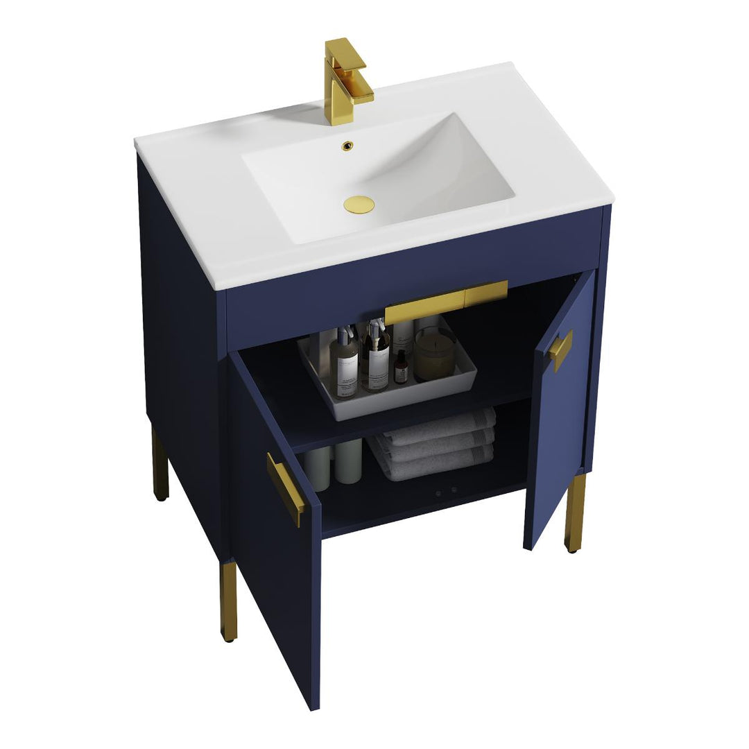 Bari Freestanding Single Sink Bathroom Vanity