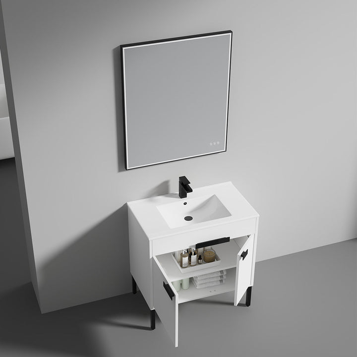 Bari Freestanding Single Sink Bathroom Vanity