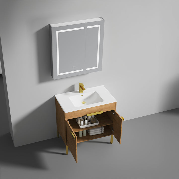 Bari Freestanding Single Sink Bathroom Vanity