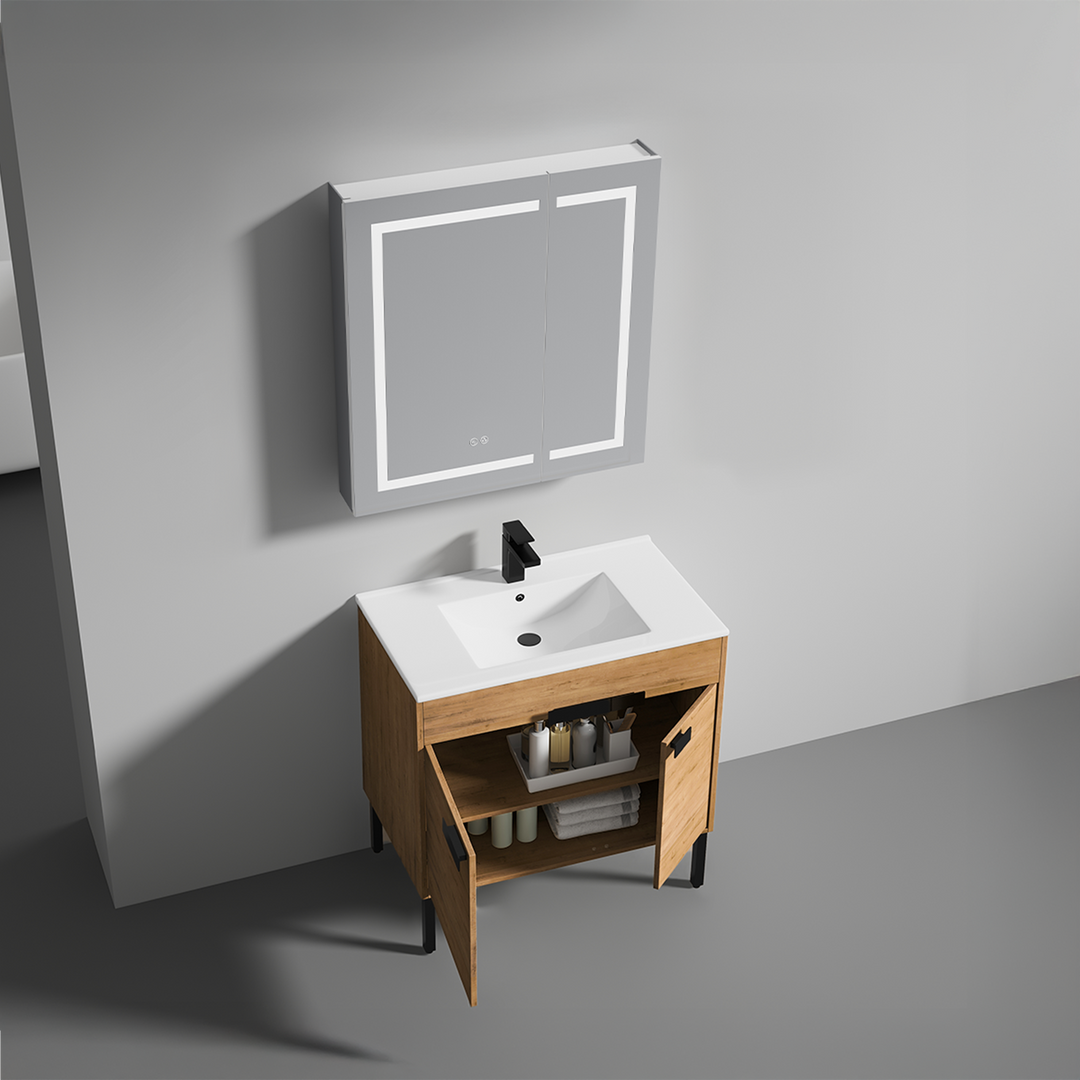 Bari Freestanding Single Sink Bathroom Vanity