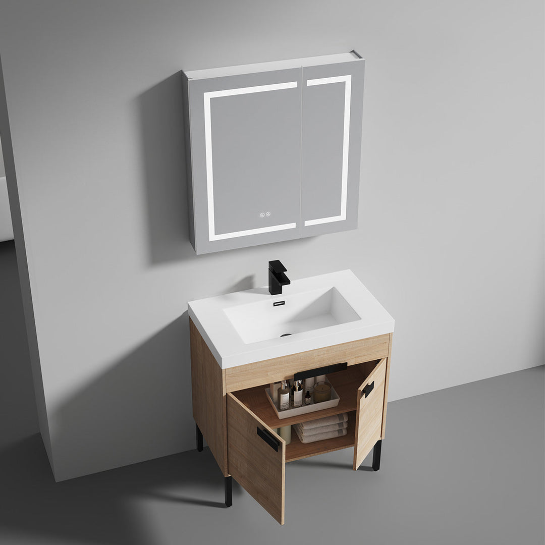 Bari Freestanding Single Sink Bathroom Vanity