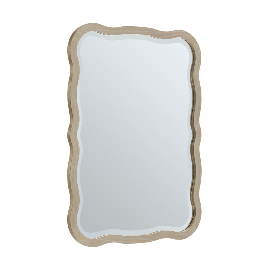 Rowyn 28" x 38" Wavy Bathroom Mirror, Natural