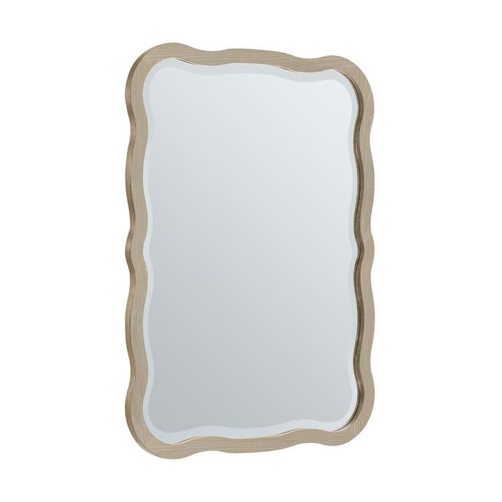 Rowyn 28" x 38" Wavy Bathroom Mirror, Natural
