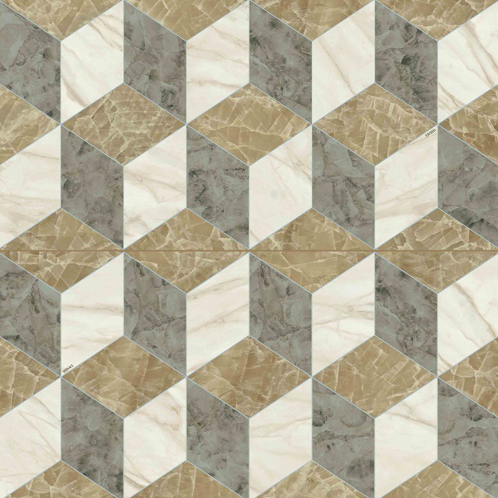 Versace Tarsia Polished Porcelain Floor & Wall Tile | ANVE Kitchen & Bath