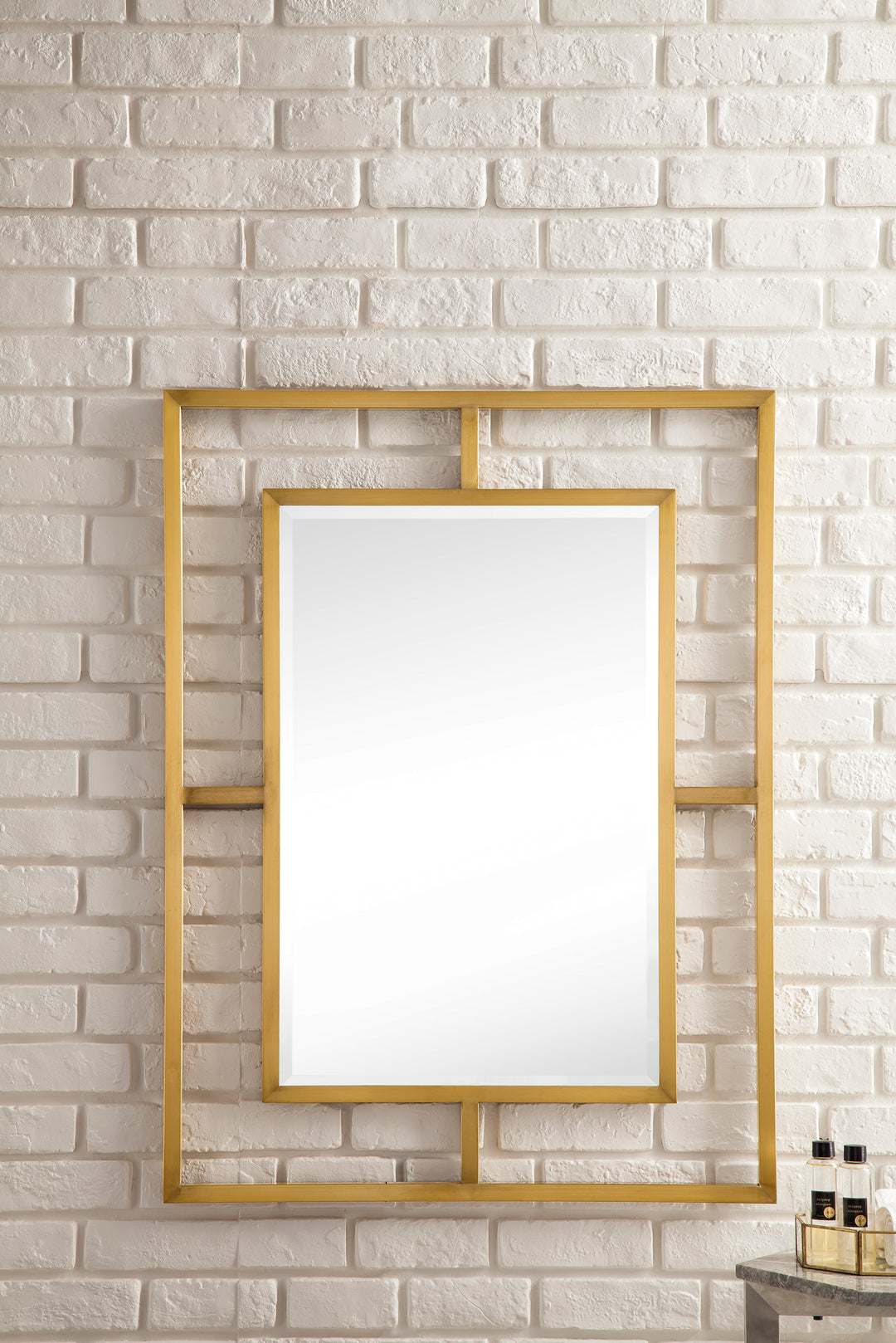 Boston 30" x 40" Rectangular Bathroom Mirror, Radiant Gold