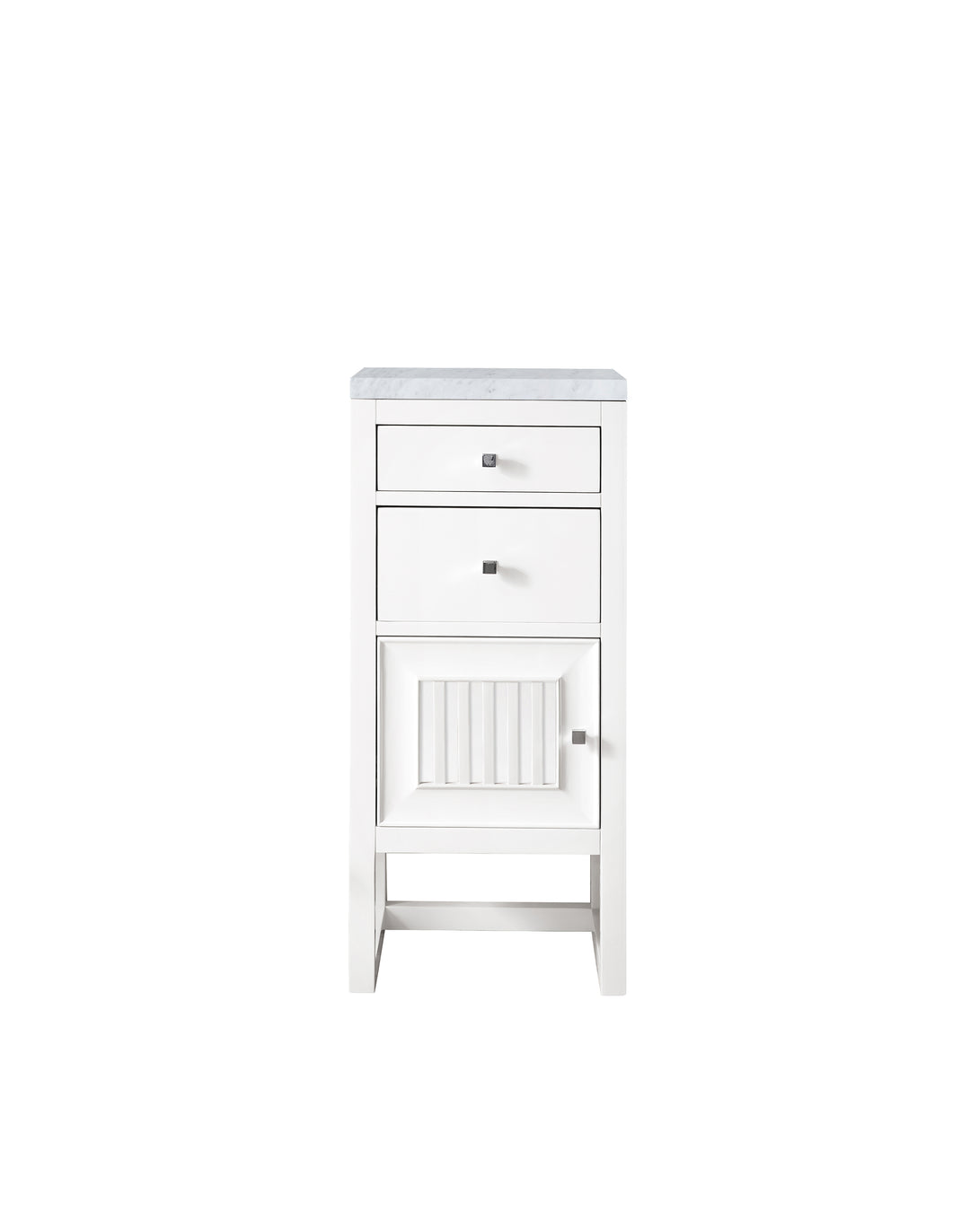 Athens 15" Base Cabinet with Left Door in Glossy White, Carrara Marble Top | ANVE Kitchen & Bath