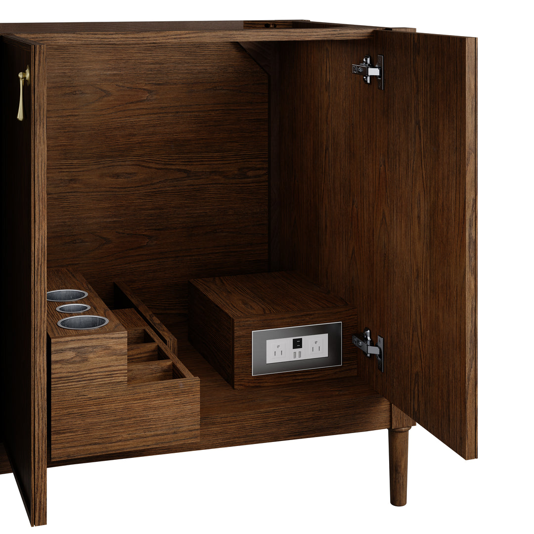 Kinnsden 72" Double Sink Freestanding Bathroom Vanity Cabinet in Sable Oak