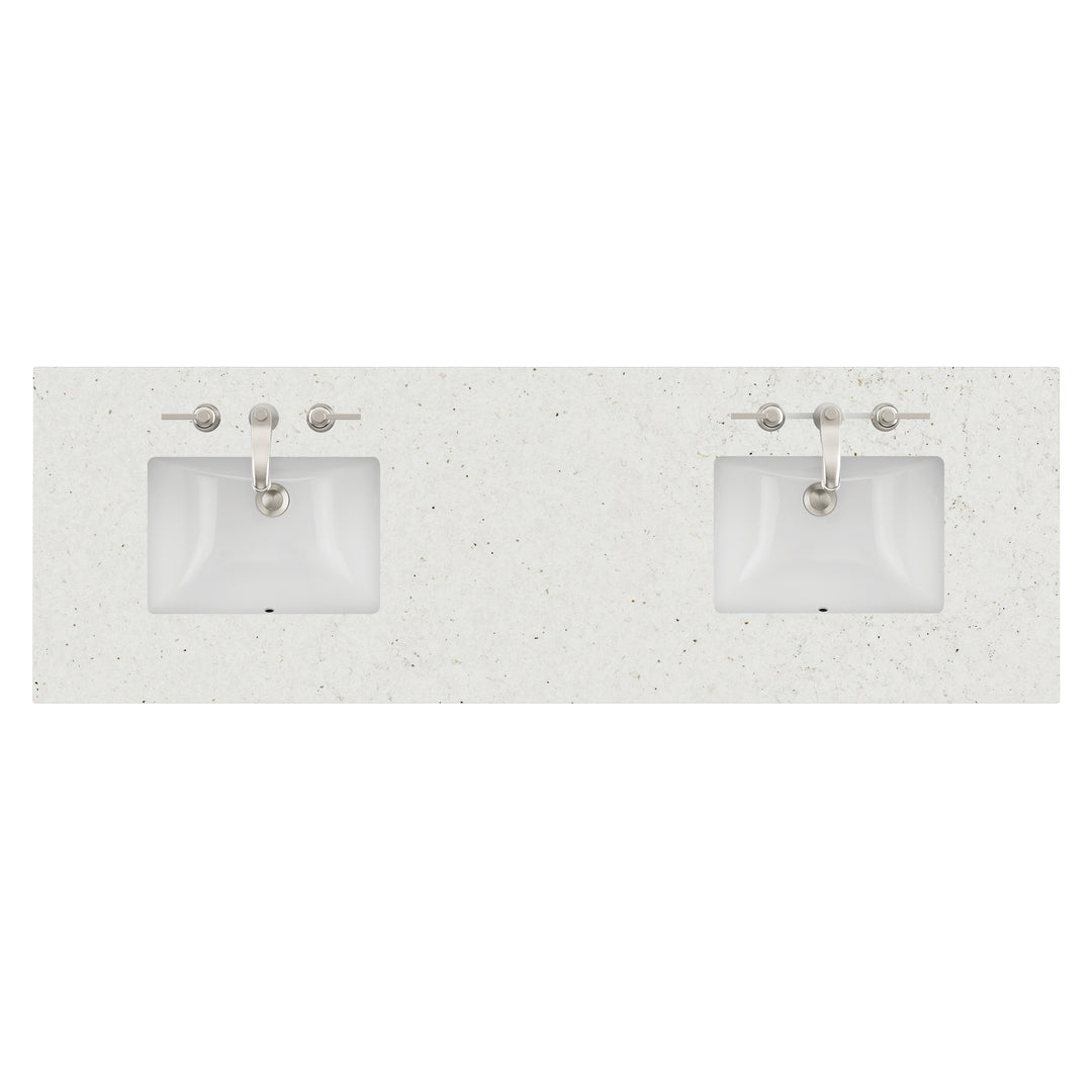 72" Double Sink Vanity Top in Lime Delight Silestone Quartz | ANVE Kitchen &amp; Bath