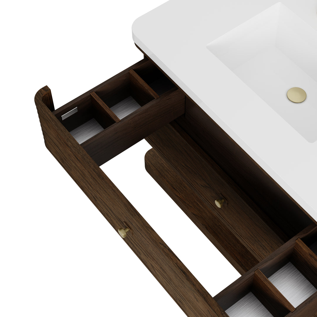 Allamari 72" Floating Double Vanity Cabinet in Sable