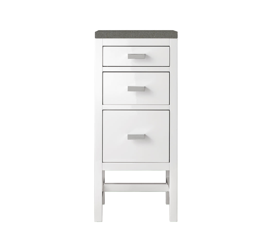Addison 15" Base Cabinet in Glossy White with Grey Expo Silestone Top | ANVE Kitchen &amp; Bath