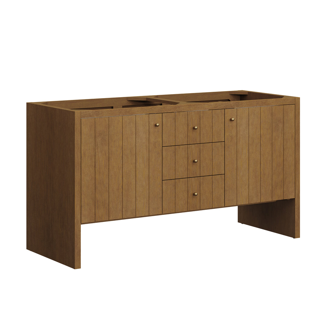 Hudson 60" Double Vanity Cabinet in Honey Oak | ANVE Kitchen & Bath