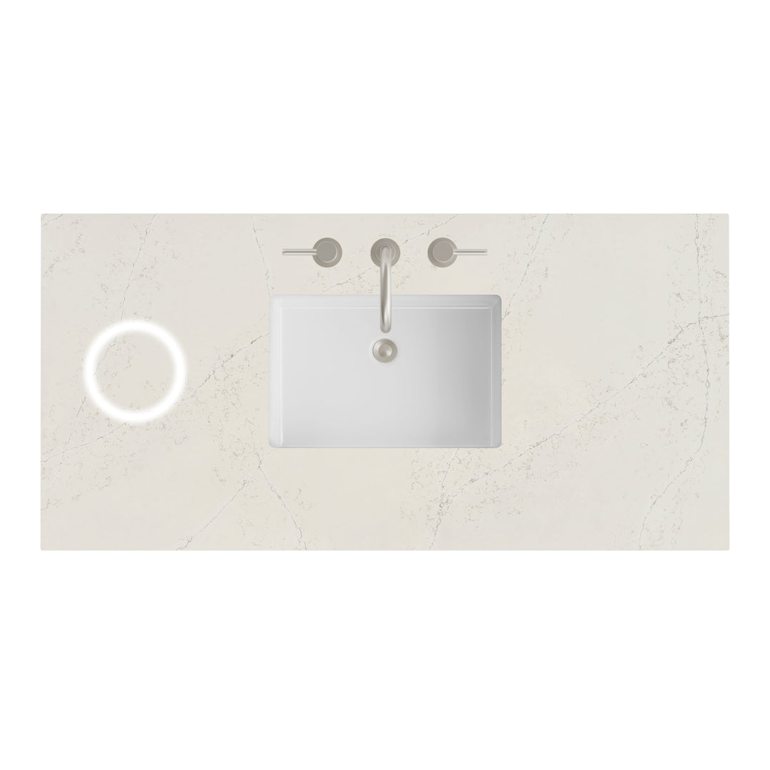 48" Single Vanity Top in Siberian Silestone with Sink &amp; FreePower Charger | ANVE Kitchen &amp; Bath