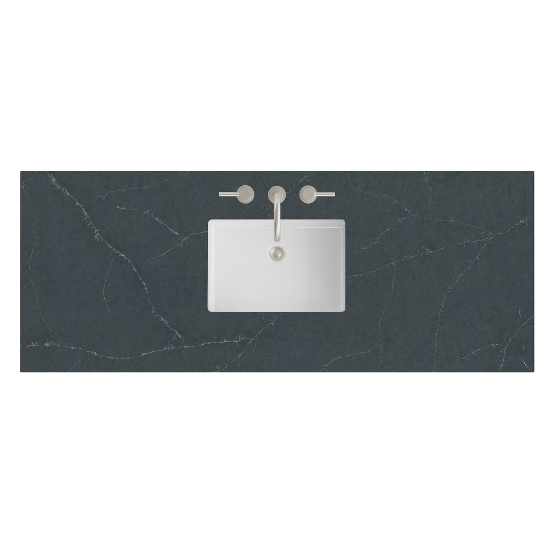 60" Single Charcoal Soapstone Silestone 3 CM Vanity Top with Undermount Sink | ANVE Kitchen &amp; Bath