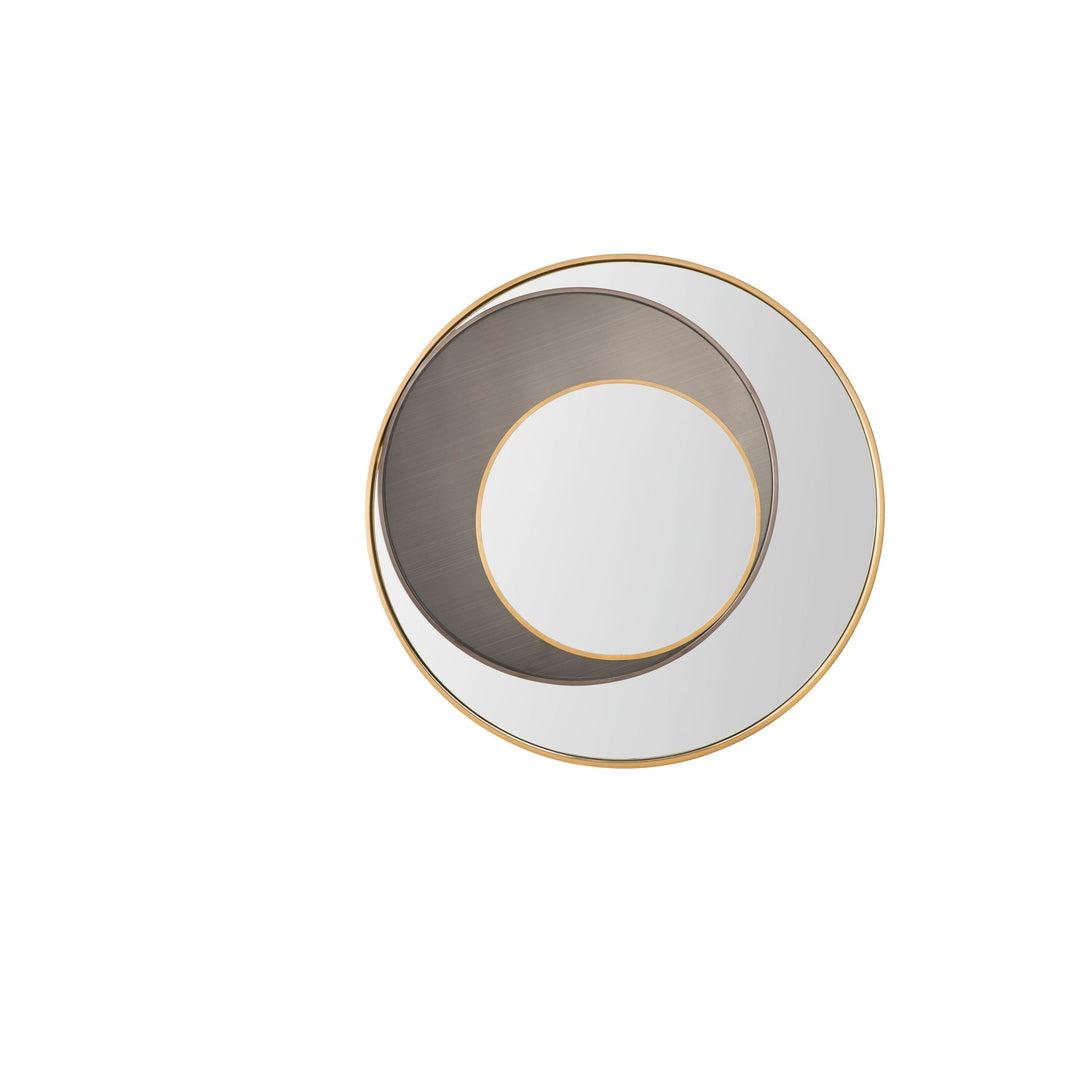 Cosmos 35.4" Round Bathroom Mirror, Radiant Gold and Onyx