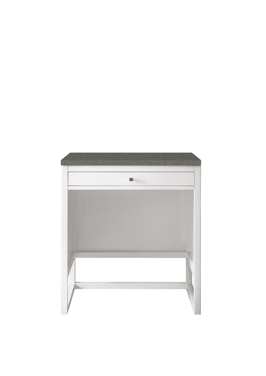 Athens 30" Countertop Unit in Glossy White with Grey Expo Silestone Top | ANVE Kitchen & Bath