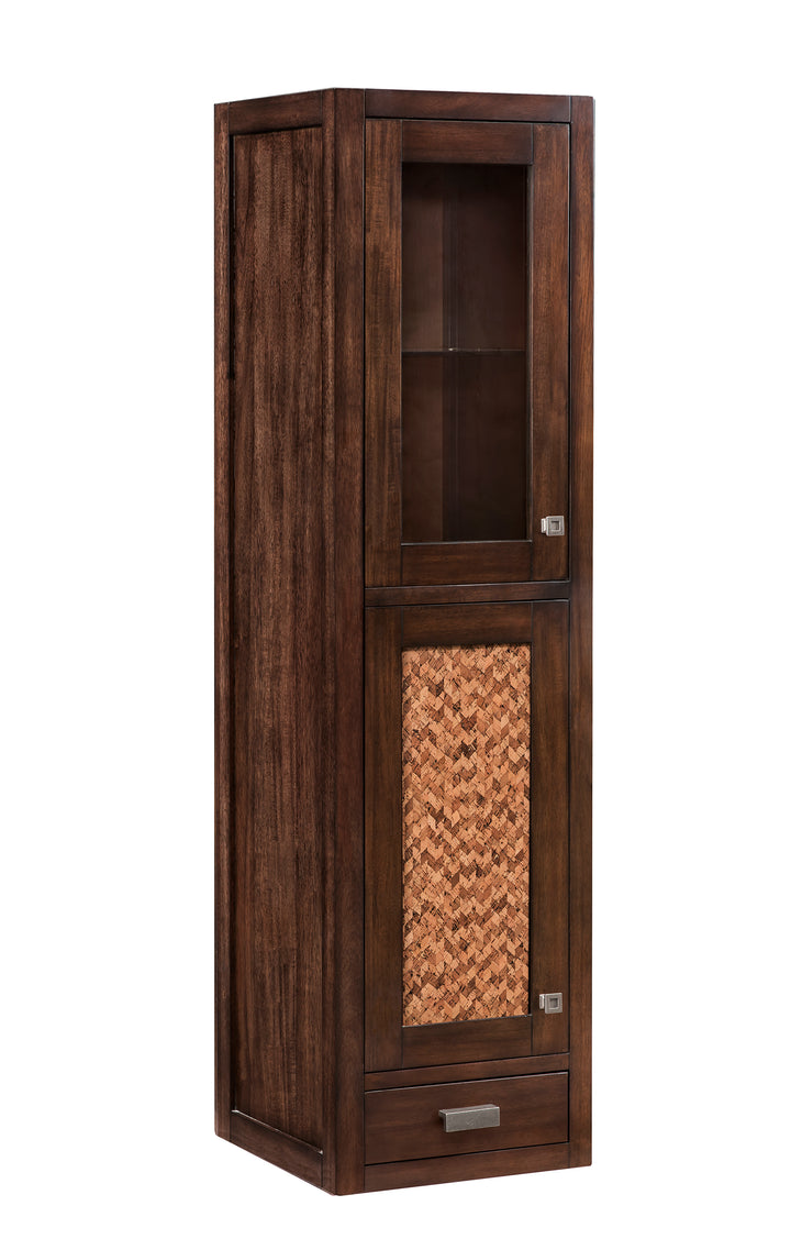 Addison 15" Grand Tower Hutch, Left in Mid-Century Acacia