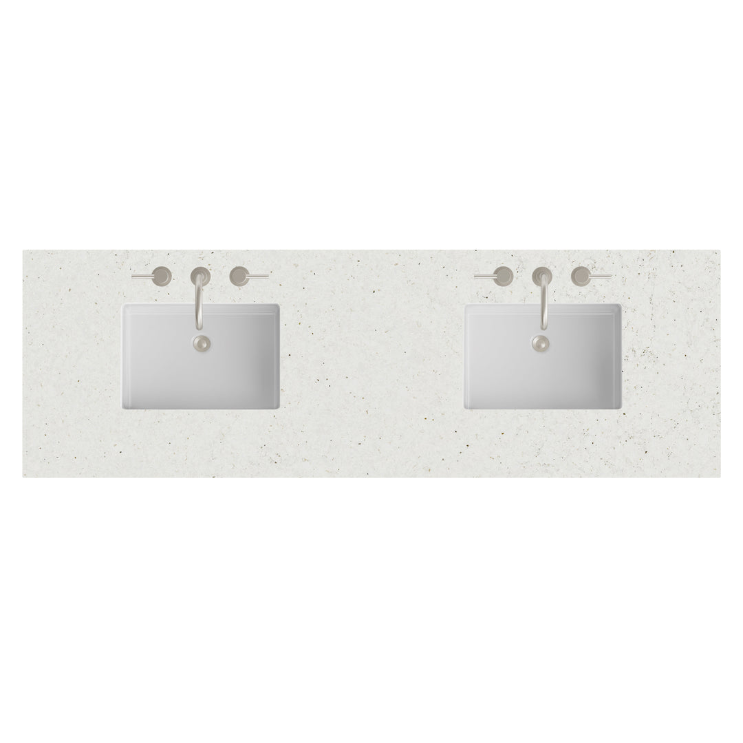 72" Double Sink Vanity Top in Lime Delight Silestone | ANVE Kitchen &amp; Bath