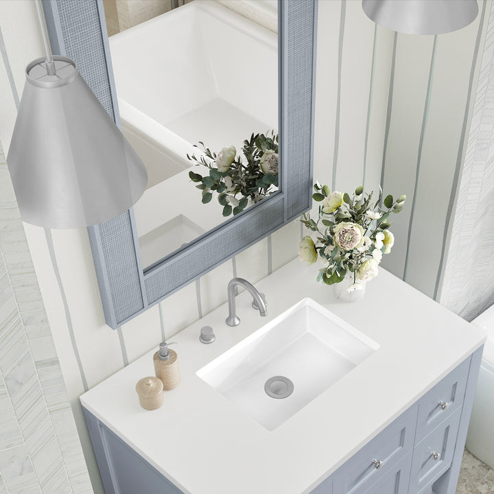 Solene 28" x 38" Bathroom Mirror, Serenity Blue