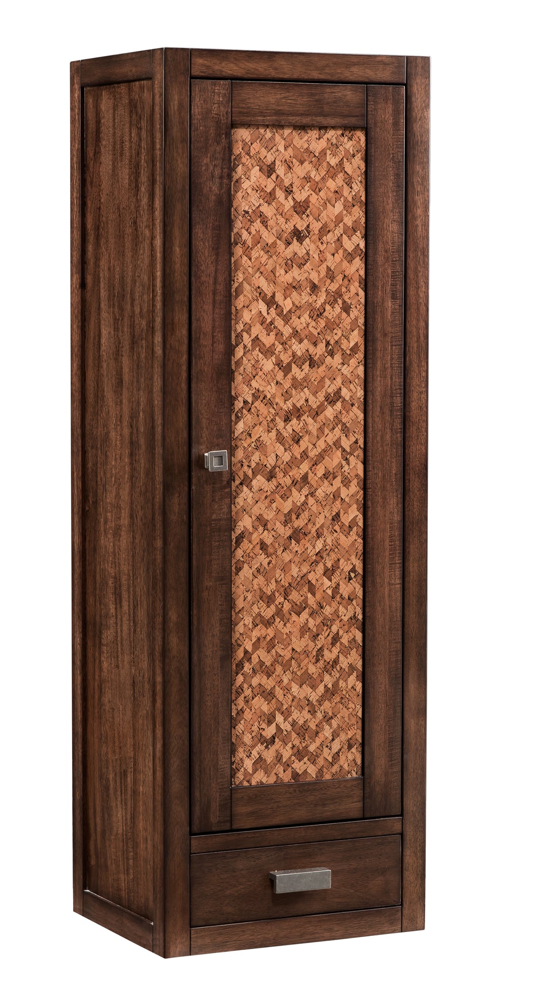 Addison 12" Petite Tower Hutch, Right in Mid-Century Acacia