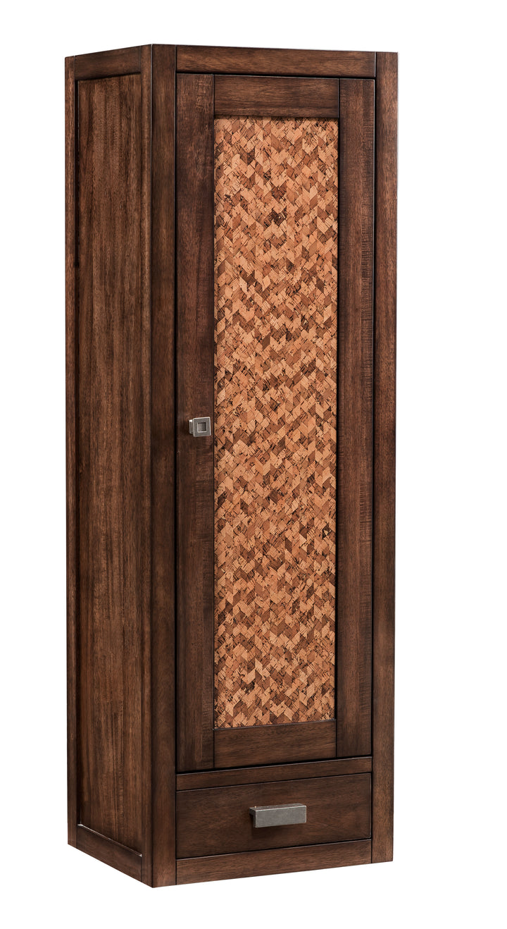 Addison 12" Petite Tower Hutch, Right in Mid-Century Acacia