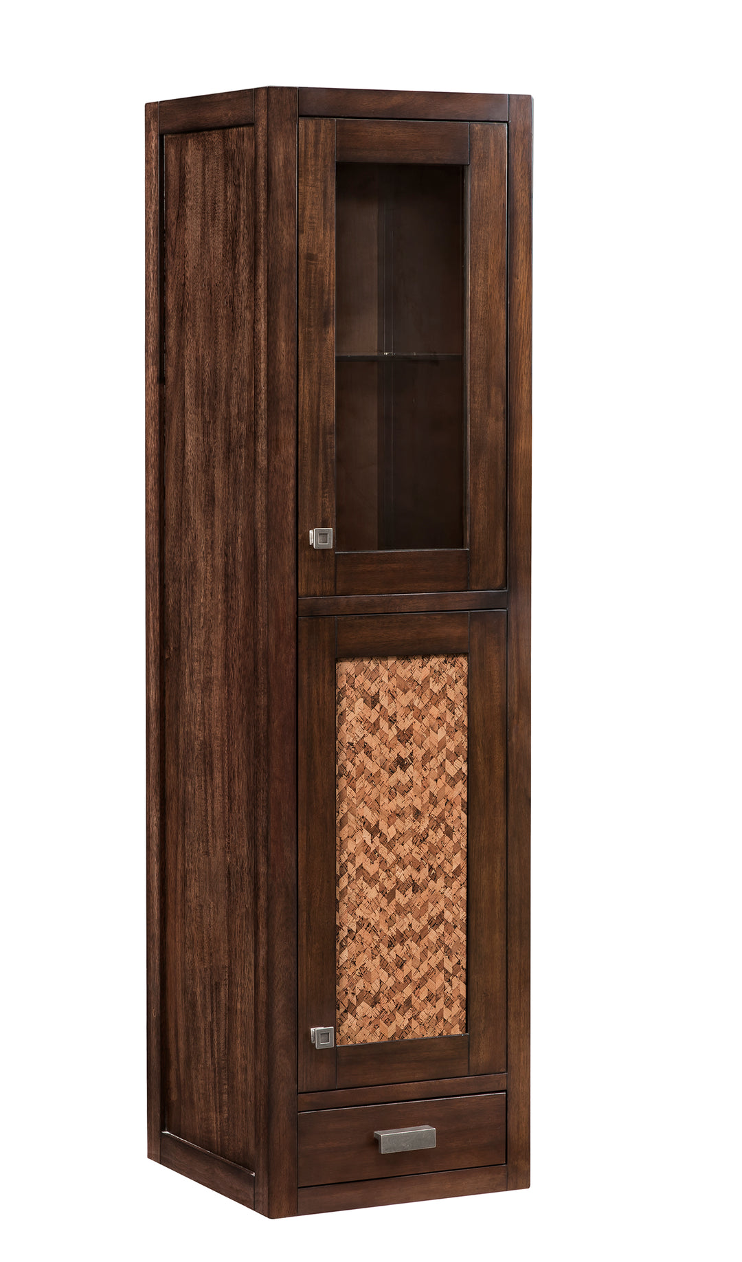 Addison 15" Grand Tower Hutch, Right in Mid-Century Acacia