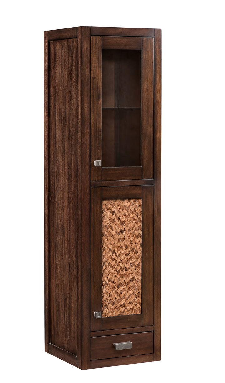 Addison 15" Grand Tower Hutch, Right in Mid-Century Acacia