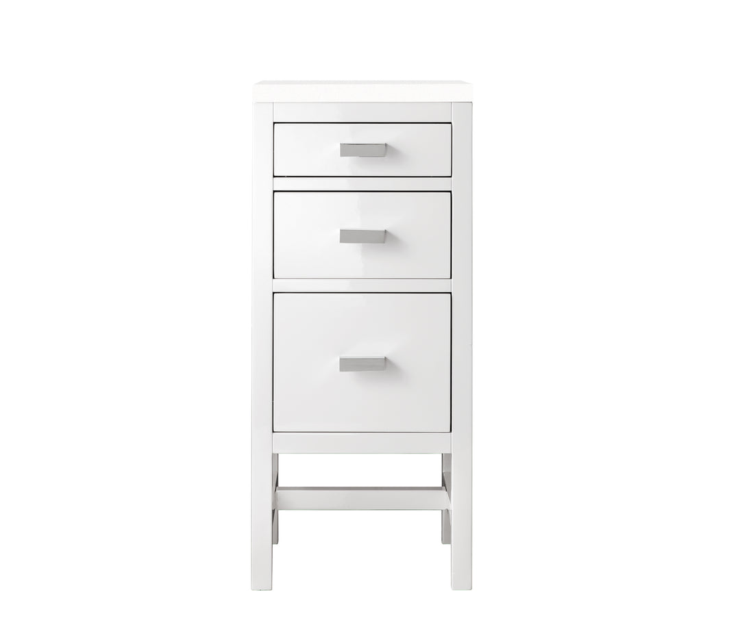 Addison 15" Base Cabinet in Glossy White with White Zeus Silestone Top | ANVE Kitchen &amp; Bath