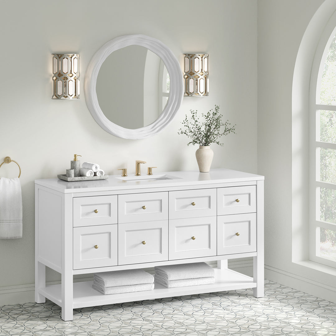 Terra 30" x 30" Round Bathroom Mirror, Limestone