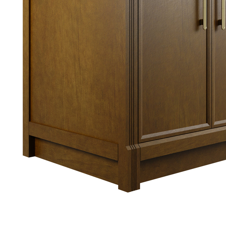 Bellshire 72" Double Sink Freestanding Vanity Cabinet in Honey Oak