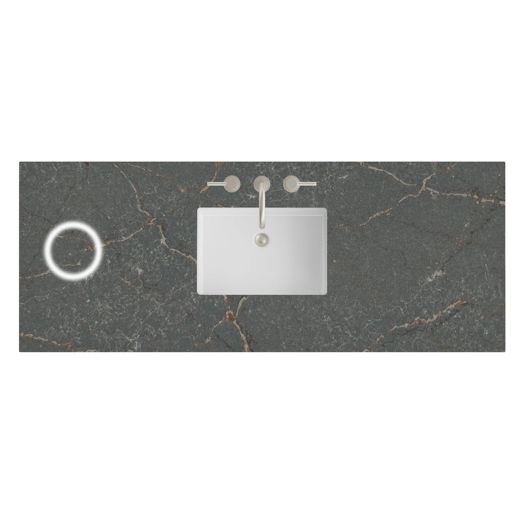 60" Single Parisien Bleu Silestone 3 CM Vanity Top with Sink &amp; FreePower Wireless Charger | ANVE Kitchen &amp; Bath