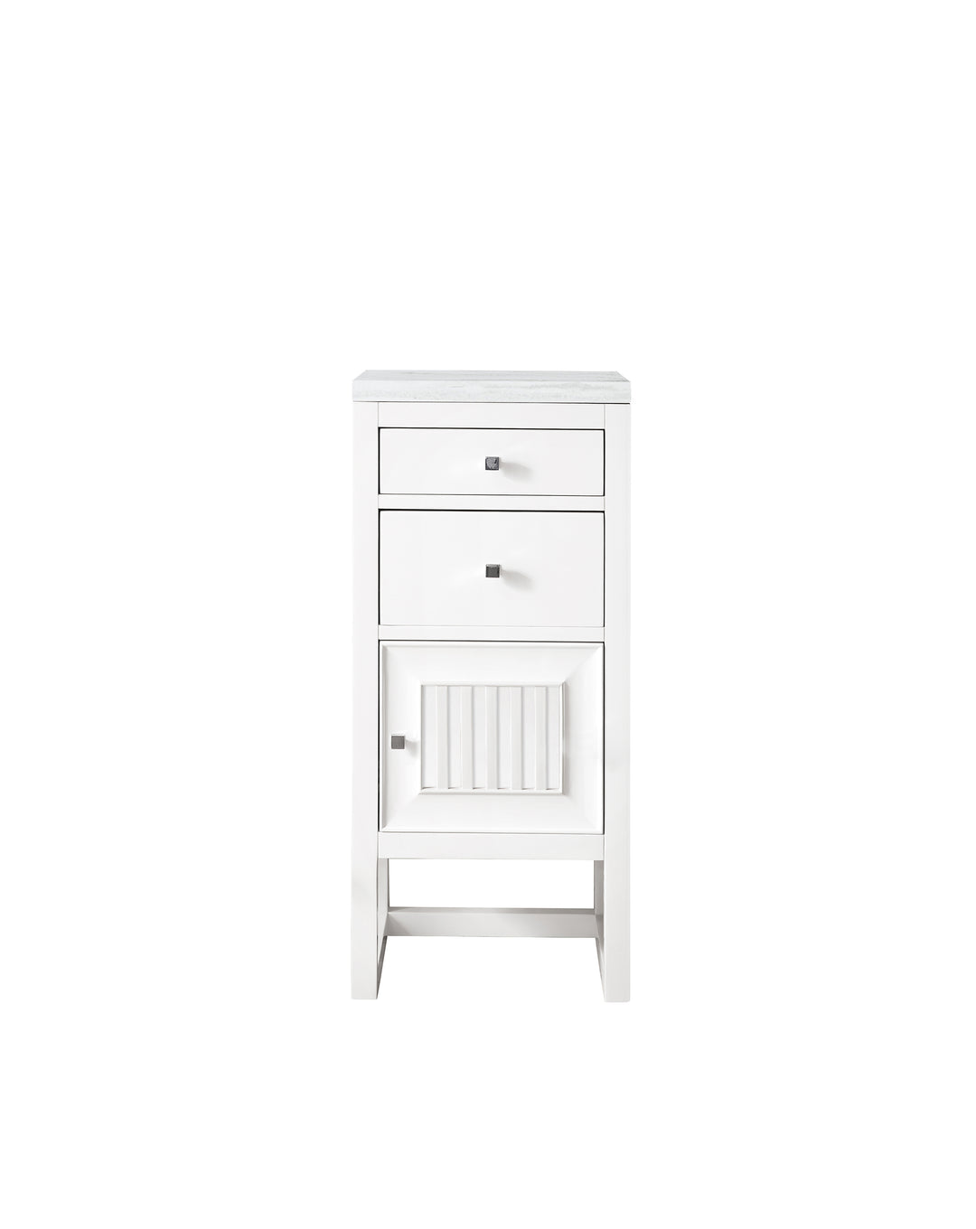 Athens 15" Base Cabinet with Right Door in Glossy White, Arctic Fall Solid Surface Top | ANVE Kitchen & Bath