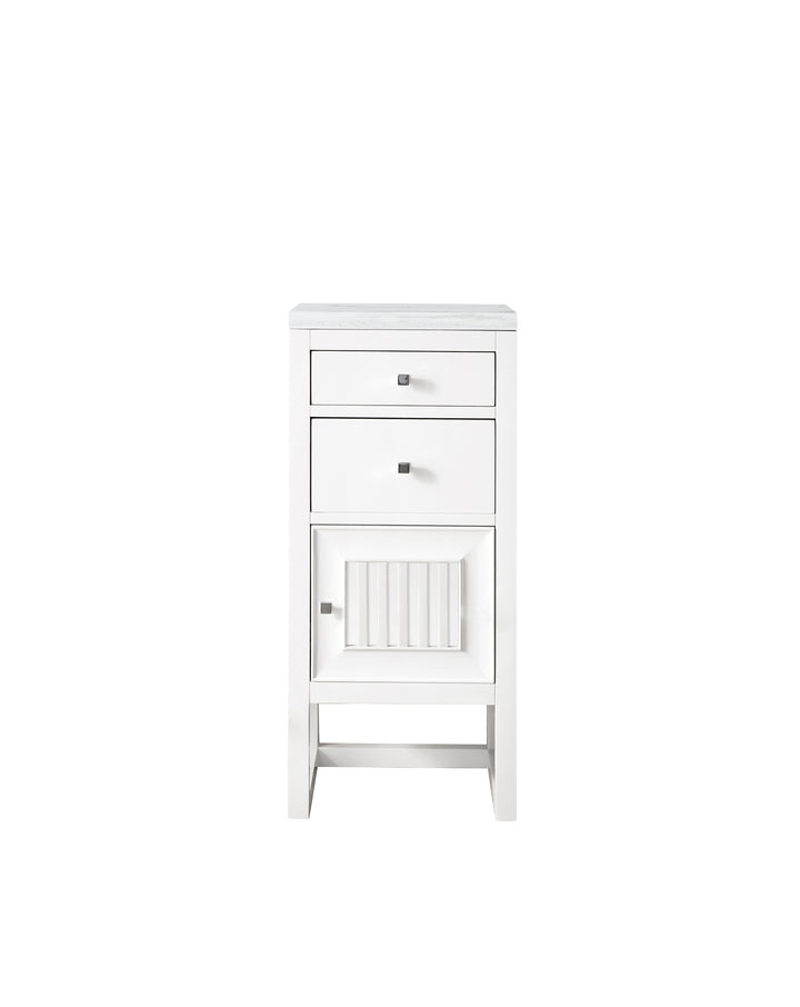 Athens 15" Base Cabinet with Right Door in Glossy White, Arctic Fall Solid Surface Top | ANVE Kitchen &amp; Bath
